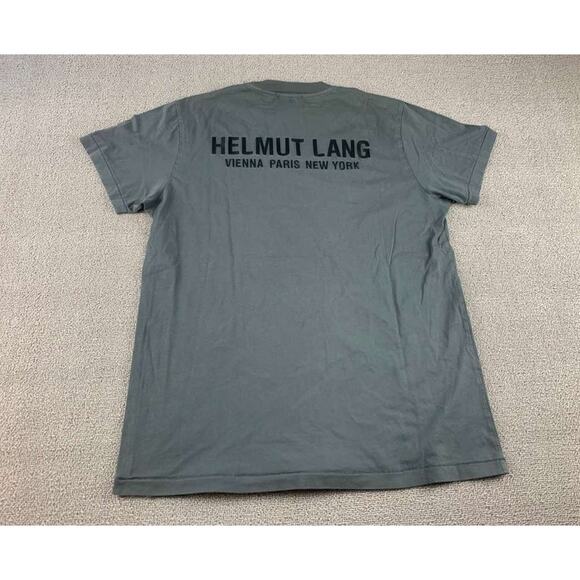 Helmut Lang T Shirt Men M Gray 100% Cotton Embroider Short Sleeve Eagle Graphic - Picture 2 of 9